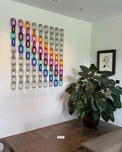 Eslabones de Cadena de Resina Grabados con Patrón Degradado Hechos a Mano con Diseño de Arte Moderno para Decoración de Mesa de Centro de Lujo - Product Image 3