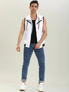 Men's Casual Hooded Sleeveless <b>Sweatshirt</b> Gym Fitness Tank Top Muscle Clothes Sports Tanks - Product Image 4