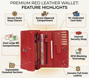 Genuine Leather Women Clutch Purse <b>Wallet</b> with <b>RFID</b> and Large Capacity Card storage Designer <b>wallet</b> for Ladies - Product Image 3