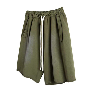 Shorts Bermuda en Coton Vert Olive pour Homme, Taille Mi-Haute avec Cordon de Serrage, Décontractés avec Poches, Tissu Respirant - Product Image 3