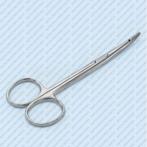 Tijeras de Precisión Littler para Disección de Tejidos, Curvas, 4.5 Pulgadas, Punta Roma, Tijeras para Cortar Suturas, Instrumento Quirúrgico OEM CE - Product Image 2