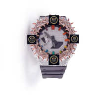 Montre de sport unisexe de luxe impériale à quartz mécanique avec GPS, pierres de moissanite, boîtier irrégulier, bracelet en acier inoxydable, cadran à aiguilles 42 mm