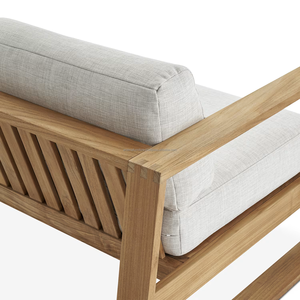 Contemporary <b>Outdoor</b> <b>Sofa</b> Set 2 Seater Weather Resistant Garden Furniture Beige Cushions Solid Wood Frame Non-Foldable ARDENA - Product Image 5