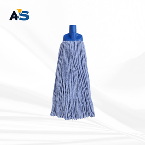 A&S Heavy Duty 250 Gram <b>Multi</b> Ply Cotton Yarn <b>Socket</b> Mop Head with 4 Color Clip Cut End Commercial Floor Cleaning Mop Refill - Product Image 1