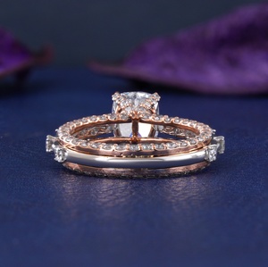 Women's 18K Solid Gold Emerald Cut Diamond Engagement Ring With Side Diamonds Rose Gold Plated Classic Style GIA Certified - Product Image 4
