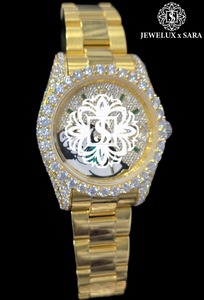 Reloj de Diamantes de Lujo de Primera Calidad, Totalmente Plateado y con Incrustaciones de Diamantes Blancos, para Hombre y Mujer, Disponible a un Precio Competitivo desde India - Product Image 2