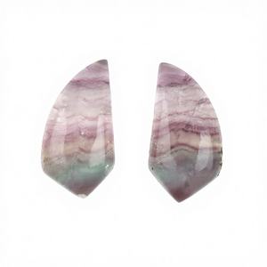 Haute qualité naturel multicolore arc-en-ciel Fluorite fantaisie forme dos plat calibré Cabochon Quartz en vrac pour la fabrication de bijoux - Product Image 1