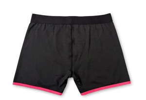 Voxstyle Enterprises Men <b>Black</b> High-Rise Solid <b>Boxer</b> Briefs with Pink Trim Breathable Knitted 100% Polyester - Product Image 2