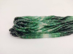 Perles Rondelles d'Émeraude Dégradées 100% Naturelles AAA de 34mm |   Chaîne de pierres précieuses facettées de 16 pouces |   pour la fabrication de bijoux |   Vente en gros - Product Image 2