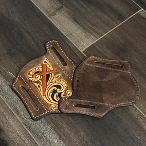 Étui à couteaux de style occidental usiné à la main de qualité supérieure pour équipement tactique et de survie Étui en cuir véritable OEM pour la défense personnelle - Product Image 3