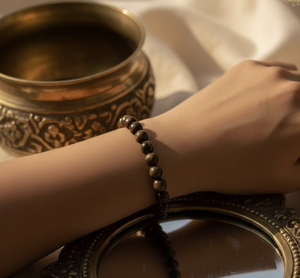 Handmade AAA Bronzite Round Bead <b>Bracelet</b> – Polished Gemstone Stretch <b>Bracelet</b> for Men & Women - Product Image 4