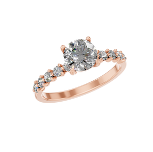 Bague de fiançailles personnalisable en or jaune 9K 14K 18K avec diamant de laboratoire taille ronde 1 carat, clarté VVS2, certifié IGI, excellente taille - Product Image 5