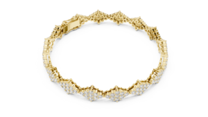 Ensemble de bracelet en or jaune 18 carats plaqué rhodium avec diamant de laboratoire taillé en cluster unique de 5,12 carats, pour usage quotidien, mariage et fiançailles - Product Image 4