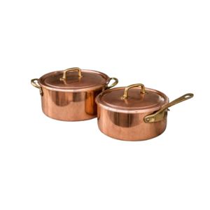 Handmade Hammered Copper Cookware Handi <b>Pot</b> with Brass Lid - Traditional Indian <b>Biryani</b> Cooking & Serving Vessel Kitchenware - Product Image 2