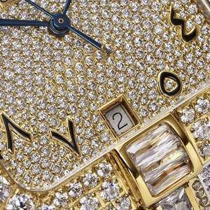 Reloj de Hombre con Diamantes de Moissanita Certificados, Esfera Cuadrada con Números Arábigos, Diamantes Redondos y Baguette, Personalizado, Superventas - Product Image 3