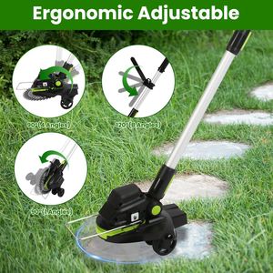 21V elettrico Cordless corda Trimmer erba Edger tagliaerba 3000mAh batterie 3.6-4,6 piedi lunghezza 90 corde - Product Image 1