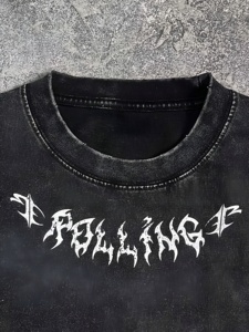 Camiseta Blanca de Algodón para Hombre, Personalizada, 220G, Peso Pesado, Manga Corta, Holgada, Estilo Oversize, Hombros Caídos, Estilo Urbano - Product Image 5