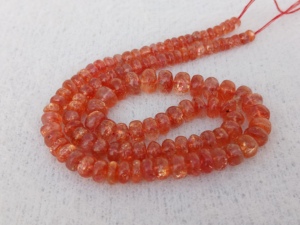 ลูกปัดซันสโตนสีส้มธรรมชาติทรงรอนเดลล์ รับรองโดย GIA ขนาด 5-8 มม. ความยาว 16 นิ้ว ลูกปัดพลอยหลวมสำหรับทำเครื่องประดับและงานฝีมือ - Product Image 3