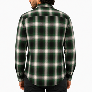 Chemises à carreaux de haute qualité en gros pour hommes, chemises à manches longues, logo personnalisé, chemises en flanelle élégantes pour hommes - Product Image 2