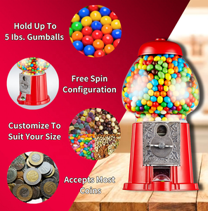 Distributeur de bonbons en verre rouge de 15 pouces en alliage d'aluminium Kwang Hsieh, vente en gros, fournisseur d'usine OEM - Product Image 3