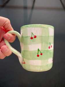 Ceramic Strawberry <b>Mug</b> Pink Stripes Cute Design Coffee Tea Cup Gift - Product Image 5