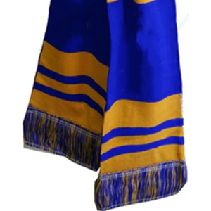 ชุดหมวกบีนนี่และผ้าพันคอสีน้ำเงินรอยัลลายทางทอง พรีเมียม สำหรับแฟนกีฬาชมรมหญิงชาวกรีก ชุดกันหนาวสำหรับโรงเรียนและมหาวิทยาลัย - Product Image 2