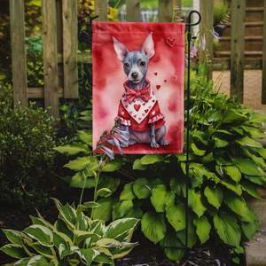 Multicolor American Hairless Terrier Valentine's Garden Flag Décoratif Boîte aux lettres Patio Banner for Yard Lawn Artwork for Flower - Product Image 2