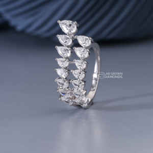 Bague en or blanc 14 carats avec moissanite taille poire pour femme, luxe, 1,98 carat de poids total, 4,68 grammes, bijoux fins pour mariage et fiançailles, cadeau - Product Image 5