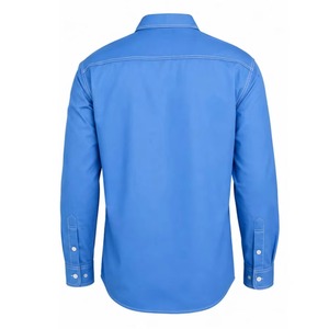 เสื้อทำงานแบบยูนิเซ็กซ์ สีน้ำเงิน โพลีเอสเตอร์ สะท้อนแสง มองเห็นได้ชัดเจน แขนยาว ระบายอากาศได้ดี มีกระเป๋าหน้าอก ได้รับการรับรองมาตรฐาน CE ป้องกันการเจาะทะลุ - Product Image 3