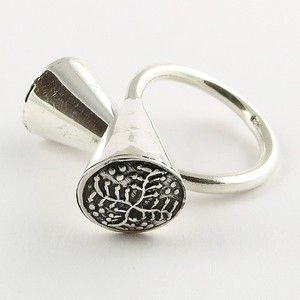 เม็ดกลองรูปธรรมดาเงิน925แหวนเงินแฮนด์เมดเงิน - Product Image 3