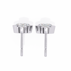 Aries Jewel Unique IGI 1Ct each Round Lab Grown Diamond 14K Gold IGI Certified <b>Earring</b> <b>Tops</b> for Gift Party & Anniversary - Product Image 4