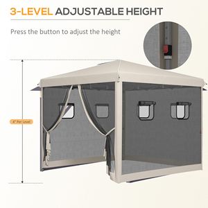 Tenda a Baldacchino Istantanea 10x10 con Altezza Regolabile, Protezione Solare, Finestre con Zanzariera e Borsa per il Trasporto, Ideale per Fiere - Product Image 5