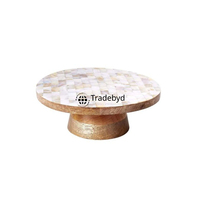 Support à gâteau rectangulaire élégant fait main en os incrusté, écologique, de qualité supérieure, pour présentation et service de gâteaux Tradebyd