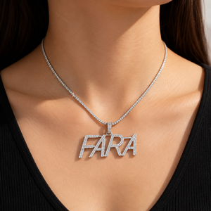 Collar de Oro Sólido de 10K con Diamante Cultivado en Laboratorio, Diseño Personalizado con Nombre en Bloque, Estilo Hip Hop, Colgante Brillante para Hombre y Mujer, Ideas de Regalos - Product Image 2