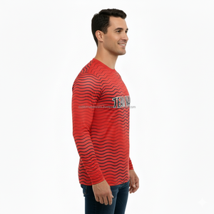 เสื้อยืดแขนยาวผู้ชายแบบเรียบ ไม่มีลาย ผ้าฝ้าย 100% เหมาะสำหรับเสื้อยืดคอกลมแขนยาว - Product Image 6