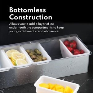 Los Mejores Utensilios de Cocina al por Mayor de Calidad, Dispensador de Condimentos de Acero Inoxidable con 4 Compartimentos de Plástico, Dispensador de Aderezos, Libre de BPA - Product Image 6