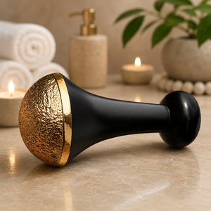 Rouleau de massage des pieds traditionnel en bois Bold Blossom Kansa avec extrémités en laiton polies, conçu pour la relaxation et le confort, vente en gros - Product Image 5