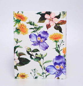 Handmade White Floral Printed Journal Purple Yellow Watercolor Flower Hardcover Notebook with Ribbon <b>Bookmark</b> Personalized Diary - Product Image 5