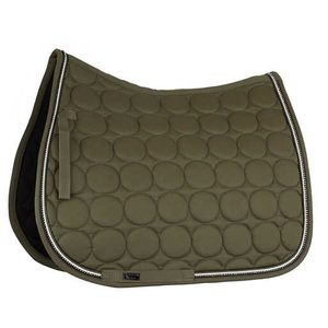 Almohadilla de sillín de doma de oliva quemada, diseño de acolchado circular para entrenamiento deportivo de equitación, algodón ecológico, versátil - Product Image 1