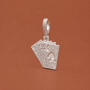 Colgante de lujo de plata 925 con diamantes de moissanita VVS en forma de carta de póker para hombre - Product Image 2