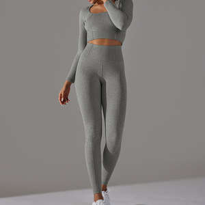 Custom Logo Sports Gym Plus Size Fitness Hot Images Seamless <b>Women</b> Yoga Set Outfit Yoga Sets Fitness <b>Women</b> Yoga Sets - Product Image 2