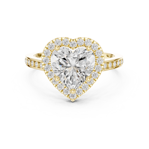 Anillo de Compromiso Aries Jewel de Oro de 14K con Diamante Cultivado en Laboratorio Certificado por IGI de 2CT con Corte Corazón y Corte Redondo Lateral para Aniversario o Boda - Product Image 1