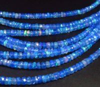 Perles d'Opale de Feu Naturelle Bleue de Haute Qualité, Teinte, Effet Flash Intense, 4-6mm, 16 Pouces, Rondelles Facettées, Effet de Couleur Changeant, Bijoux