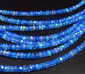 Paraiba <b>Opal</b> Welo Fire Gemstone Full Flash Beads 4-6mm Natural <b>Blue</b> Welo Ethiopian <b>Opal</b> 16"Inch Faceted Rondelle Color Play <b>Opal</b> - Product Image 5