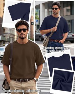 เสื้อยืดโอเวอร์ไซส์ผ้าฝ้ายแท้ 100% น้ำหนัก 220 กรัม พิมพ์ลายตามสั่งที่ไหล่ สไตล์ฮิปฮอป ไซส์พลัส ผ้าฝ้ายแท้ 100% ทรงบ็อกซี่ สำหรับผู้ชาย - Product Image 6