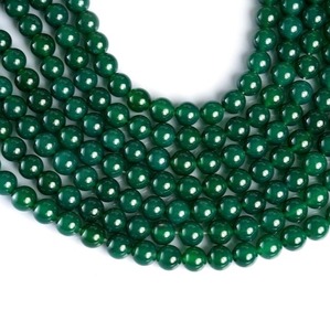 Cuentas redondas lisas de ágata verde natural de 4MM, 6MM, 8MM, 10MM, cuentas sueltas de ágata para la fabricación de joyas, collar, pulsera, venta al por mayor - Product Image 2