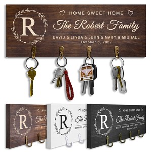 Personalized Pine Wood <b>Key</b> Holder with Custom Name Engraving - Wholesale - Product Image 3