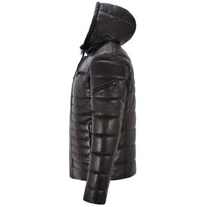 Veste en cuir de vache unisexe pour l'hiver, style motard, avec col montant et logo sur le devant, coupe-vent et respirante, fabriquée au Pakistan - Product Image 3