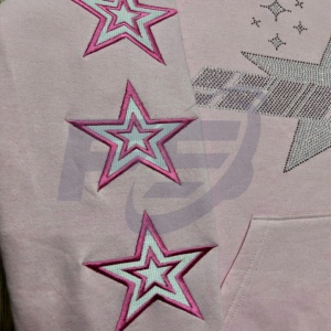 เสื้อฮู้ด3D สไตล์วินเทจโอเวอร์ไซซ์ประดับด้วยหินคุณภาพสูงโชว์ไหล่ตกดีไซน์แบบครอปใช้ได้ทั้งชายและหญิงขอบไม่ผ่านการปรับแต่ง - Product Image 6