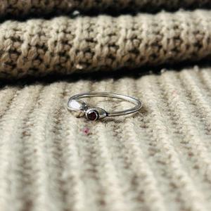 Minimalist Garnet Brass Womens <b>Ring</b> Silver Plated Dainty <b>Statement</b> Wholesale <b>Ring</b> - Product Image 6